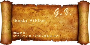 Genda Viktor névjegykártya